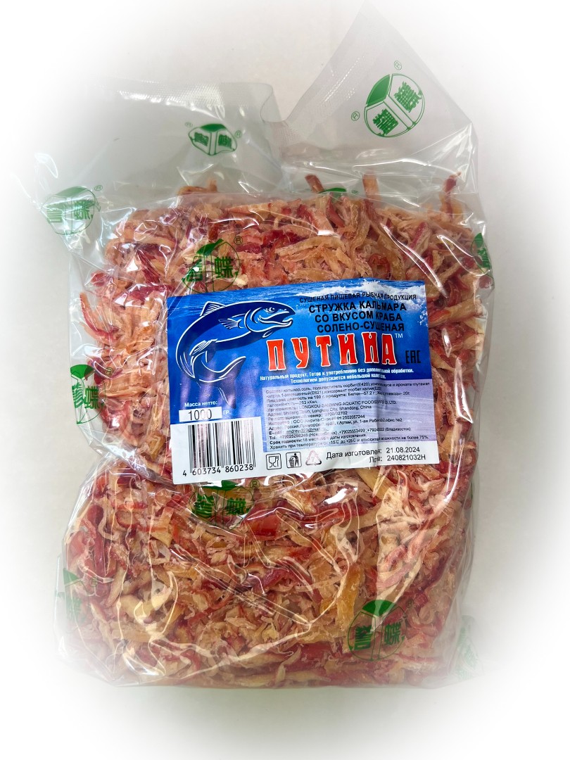 Кальмар стружка со вкусом краба "Розовая" (ПУТИНА) в Уфе